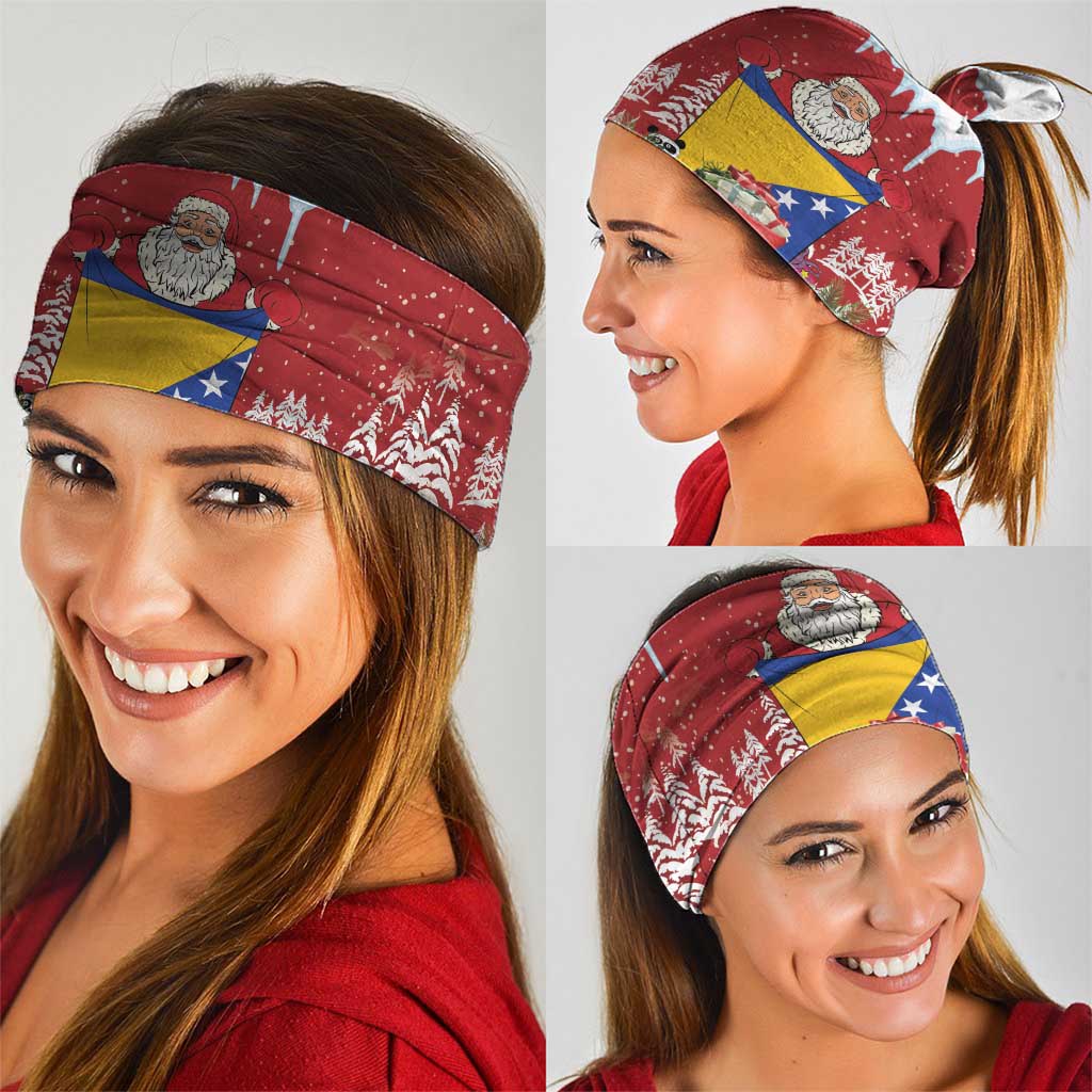 Bosnia and Herzegovina Christmas Neck Gaiter Santa With National Flag - Wonder Print Shop