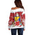 Bosnia and Herzegovina Christmas Off Shoulder Sweater Santa With National Flag - Wonder Print Shop