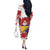 Bosnia and Herzegovina Christmas Off The Shoulder Long Sleeve Dress Santa With National Flag - Wonder Print Shop