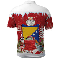 Bosnia and Herzegovina Christmas Polo Shirt Santa With National Flag - Wonder Print Shop