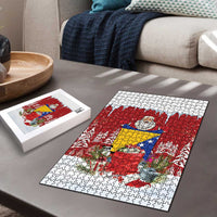 Bosnia and Herzegovina Christmas Puzzle Santa With National Flag - Wonder Print Shop