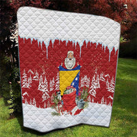 Bosnia and Herzegovina Christmas Quilt Santa With National Flag - Wonder Print Shop