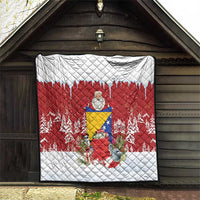 Bosnia and Herzegovina Christmas Quilt Santa With National Flag - Wonder Print Shop