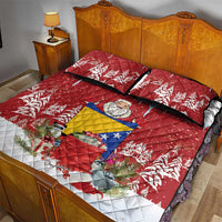 Bosnia and Herzegovina Christmas Quilt Bed Set Santa With National Flag - Wonder Print Shop