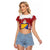 Bosnia and Herzegovina Christmas Raglan Cropped T Shirt Santa With National Flag - Wonder Print Shop