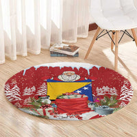 Bosnia and Herzegovina Christmas Round Carpet Santa With National Flag - Wonder Print Shop