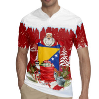 Bosnia and Herzegovina Christmas Rugby Jersey Santa With National Flag - Wonder Print Shop