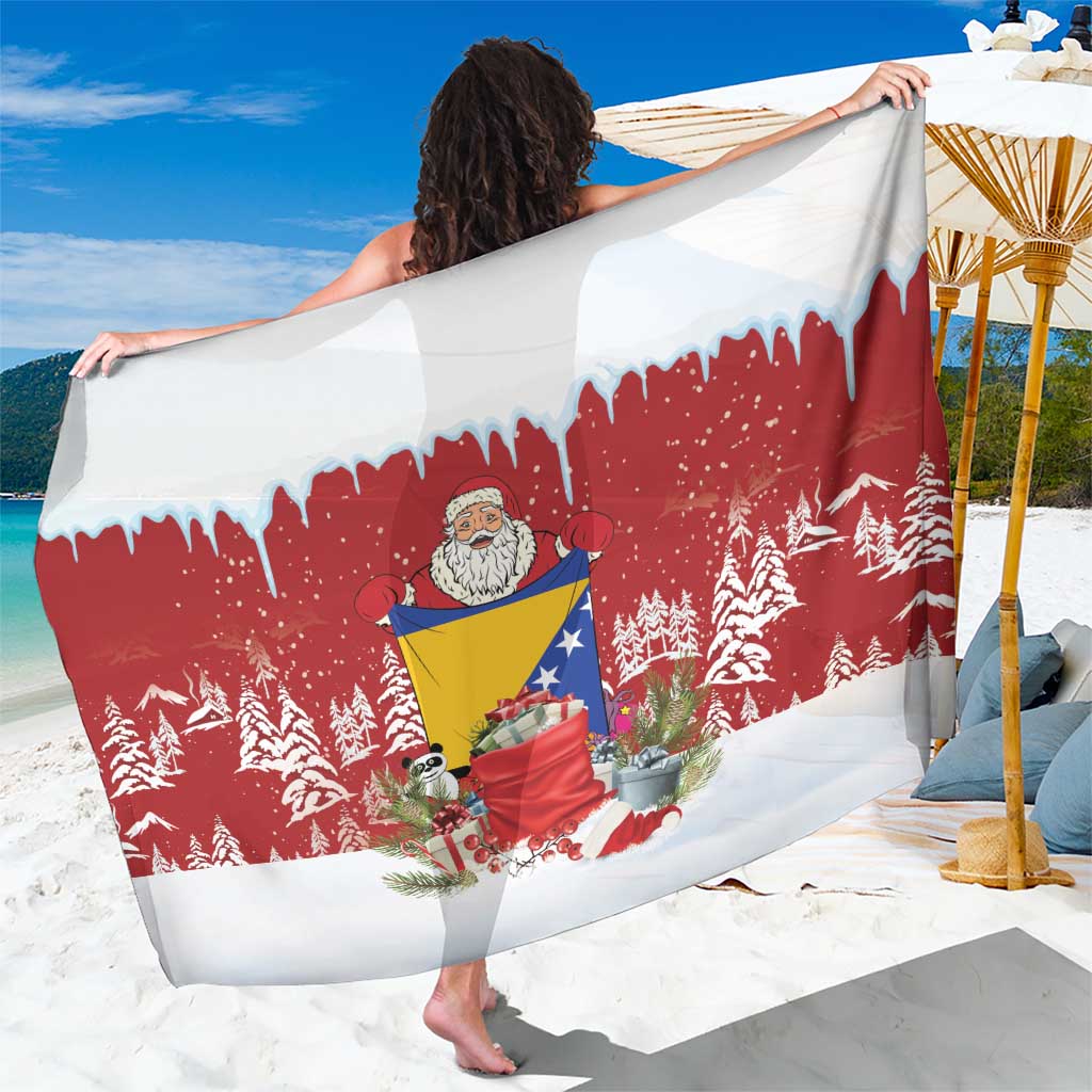 Bosnia and Herzegovina Christmas Sarong Santa With National Flag - Wonder Print Shop