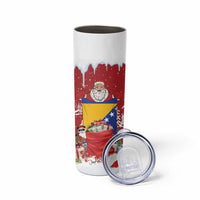 Bosnia and Herzegovina Christmas Skinny Tumbler Santa With National Flag - Wonder Print Shop