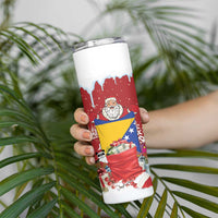 Bosnia and Herzegovina Christmas Skinny Tumbler Santa With National Flag - Wonder Print Shop