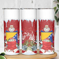 Bosnia and Herzegovina Christmas Skinny Tumbler Santa With National Flag - Wonder Print Shop