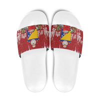 Bosnia and Herzegovina Christmas Slide Sandals Santa With National Flag - Wonder Print Shop