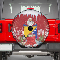 Bosnia and Herzegovina Christmas Spare Tire Cover Santa With National Flag - Wonder Print Shop