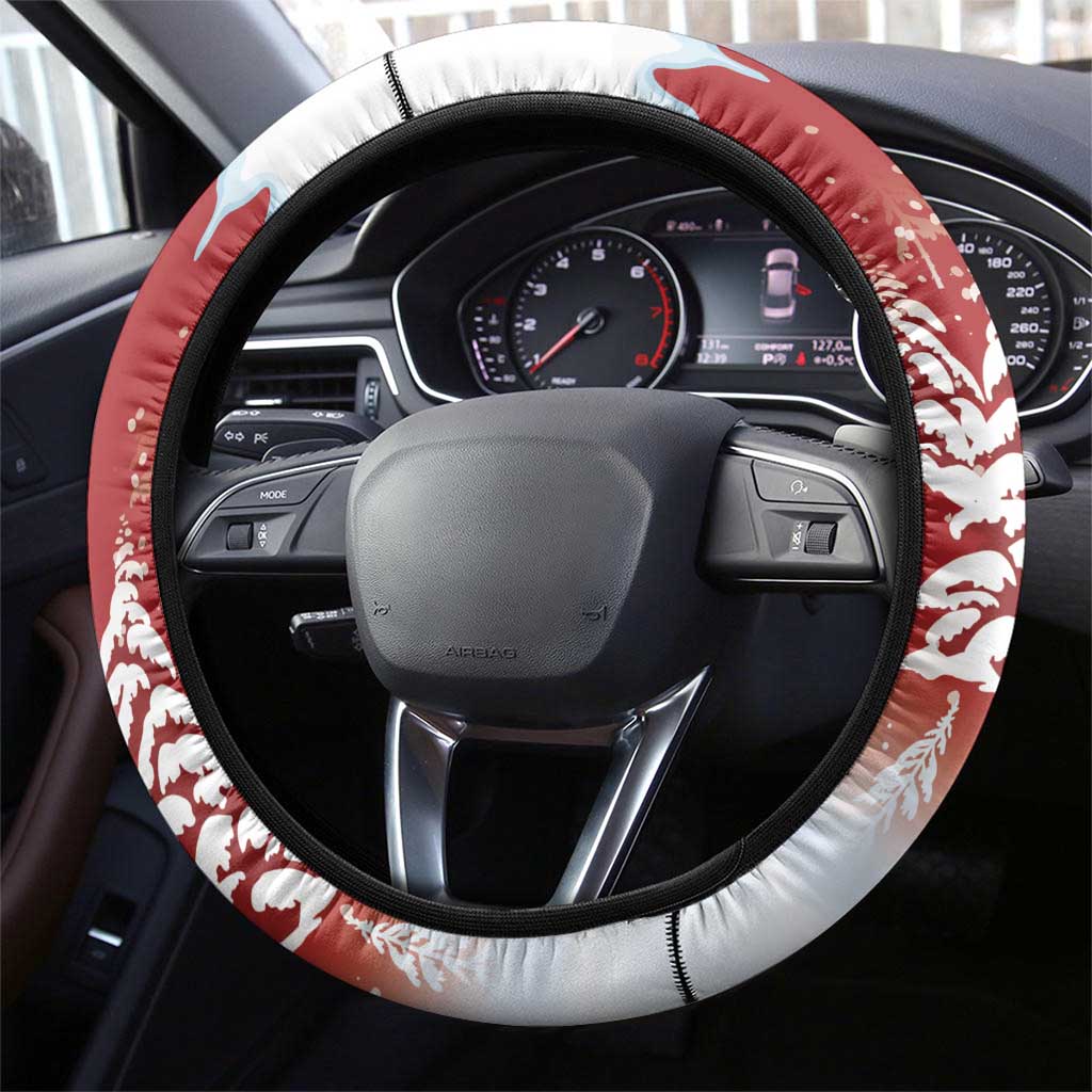 Bosnia and Herzegovina Christmas Steering Wheel Cover Santa With National Flag - Wonder Print Shop