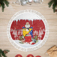 Bosnia and Herzegovina Christmas Tree Skirt Santa With National Flag - Wonder Print Shop