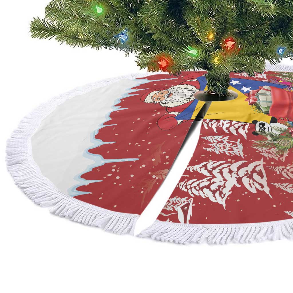 Bosnia and Herzegovina Christmas Tree Skirt Santa With National Flag - Wonder Print Shop