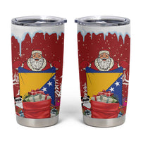 Bosnia and Herzegovina Christmas Tumbler Cup Santa With National Flag - Wonder Print Shop