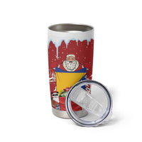 Bosnia and Herzegovina Christmas Tumbler Cup Santa With National Flag - Wonder Print Shop