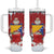 Bosnia and Herzegovina Christmas Tumbler With Handle Santa With National Flag - Wonder Print Shop