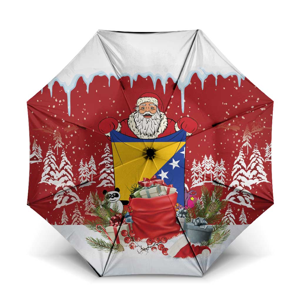 Bosnia and Herzegovina Christmas Umbrella Santa With National Flag - Wonder Print Shop