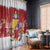 Bosnia and Herzegovina Christmas Window Curtain Santa With National Flag - Wonder Print Shop