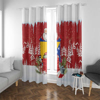 Bosnia and Herzegovina Christmas Window Curtain Santa With National Flag - Wonder Print Shop