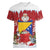 Bosnia and Herzegovina Christmas Women V-Neck T-Shirt Santa With National Flag - Wonder Print Shop