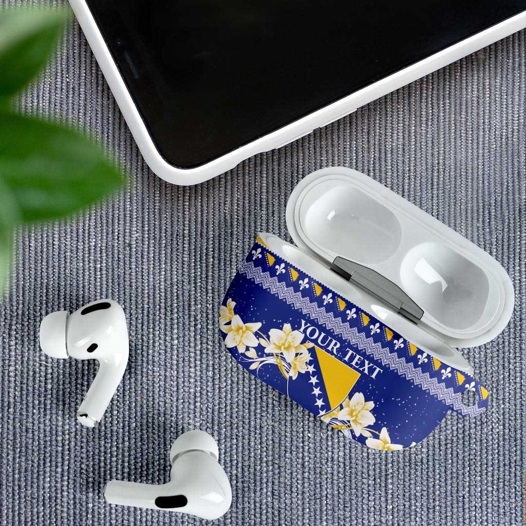 Personalized Bosnia and Herzegovina Christmas AirPods Case Coat Of Arms Srecan Bozic - Wonder Print Shop