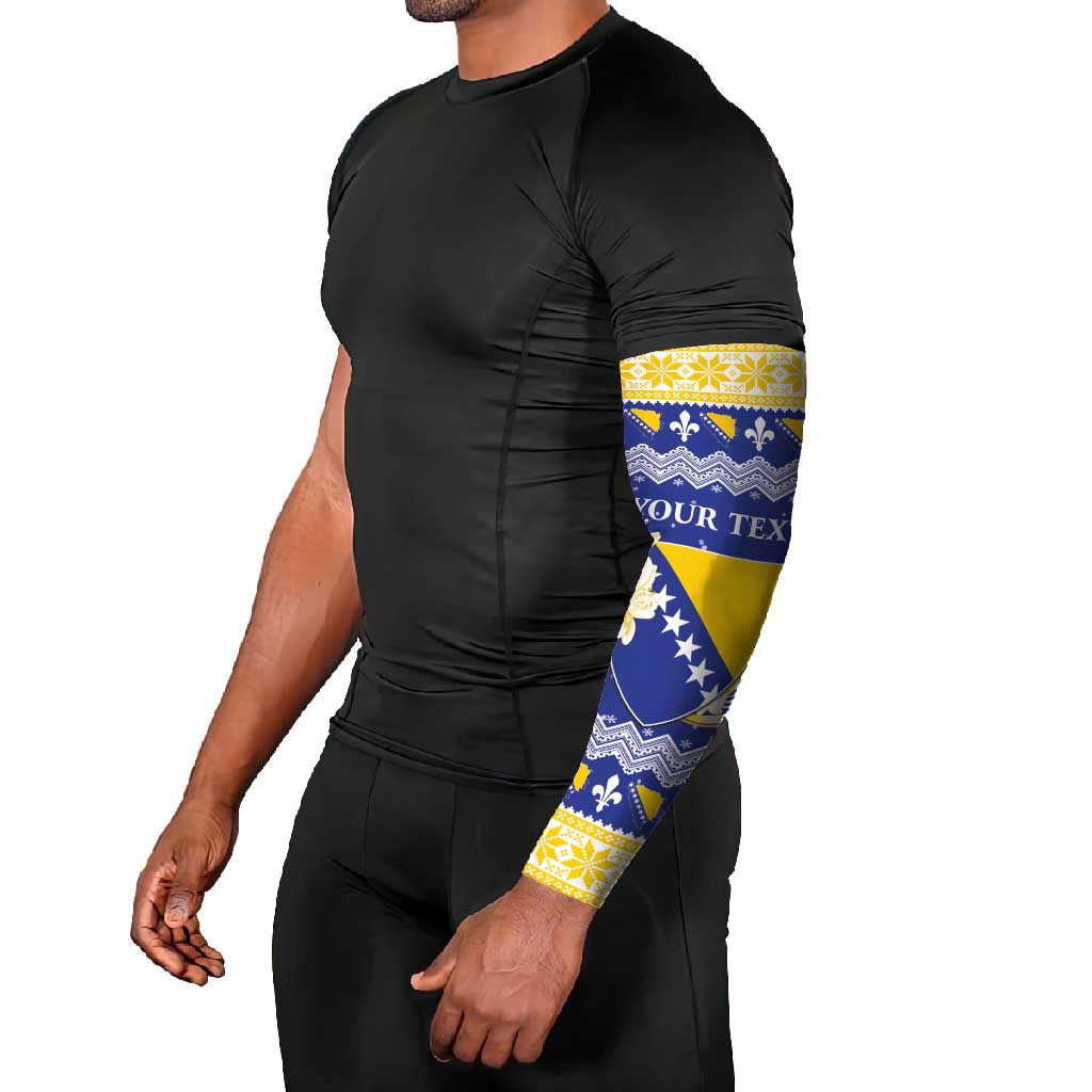 Personalized Bosnia and Herzegovina Christmas Arm Sleeves Coat Of Arms Srecan Bozic - Wonder Print Shop