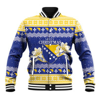 Personalized Bosnia and Herzegovina Christmas Baseball Jacket Coat Of Arms Srecan Bozic - Wonder Print Shop