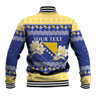 Personalized Bosnia and Herzegovina Christmas Baseball Jacket Coat Of Arms Srecan Bozic - Wonder Print Shop