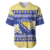 Personalized Bosnia and Herzegovina Christmas Baseball Jersey Coat Of Arms Srecan Bozic - Wonder Print Shop