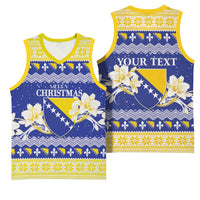 Personalized Bosnia and Herzegovina Christmas Basketball Jersey Coat Of Arms Srecan Bozic - Wonder Print Shop