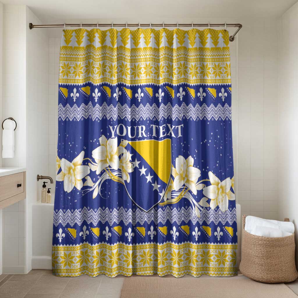 Personalized Bosnia and Herzegovina Christmas Bathroom Set Coat Of Arms Srecan Bozic - Wonder Print Shop