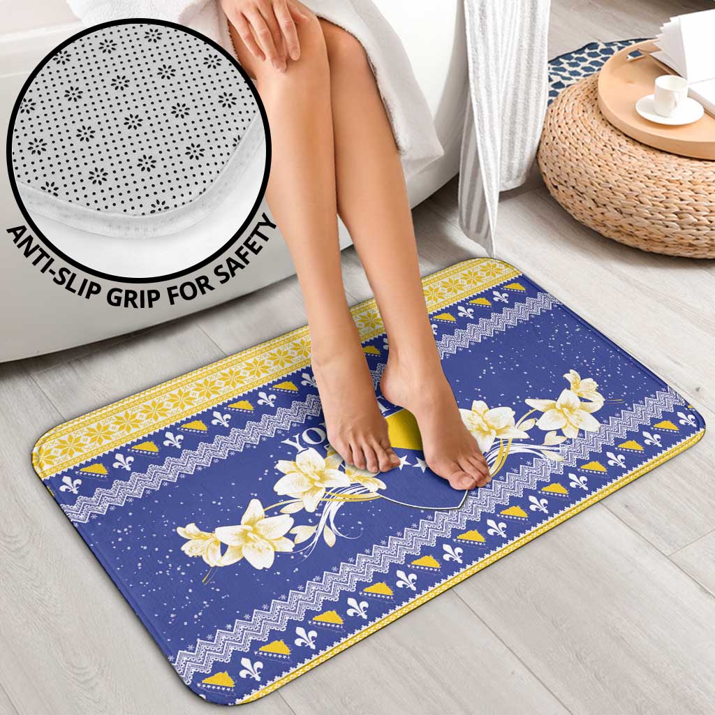 Personalized Bosnia and Herzegovina Christmas Bathroom Set Coat Of Arms Srecan Bozic - Wonder Print Shop