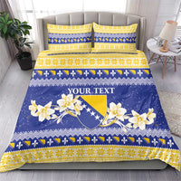 Personalized Bosnia and Herzegovina Christmas Bedding Set Coat Of Arms Srecan Bozic - Wonder Print Shop