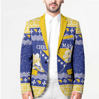 Personalized Bosnia and Herzegovina Christmas Blazer Coat Of Arms Srecan Bozic - Wonder Print Shop