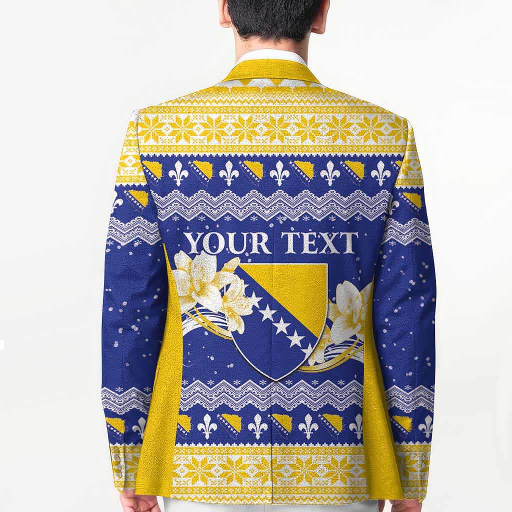 Personalized Bosnia and Herzegovina Christmas Blazer Coat Of Arms Srecan Bozic - Wonder Print Shop