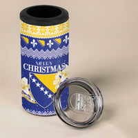 Personalized Bosnia and Herzegovina Christmas 4 in 1 Can Cooler Tumbler Coat Of Arms Srecan Bozic - Wonder Print Shop