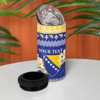 Personalized Bosnia and Herzegovina Christmas 4 in 1 Can Cooler Tumbler Coat Of Arms Srecan Bozic - Wonder Print Shop