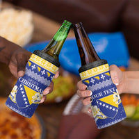 Personalized Bosnia and Herzegovina Christmas 4 in 1 Can Cooler Tumbler Coat Of Arms Srecan Bozic - Wonder Print Shop