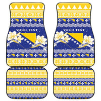 Personalized Bosnia and Herzegovina Christmas Car Mats Coat Of Arms Srecan Bozic - Wonder Print Shop