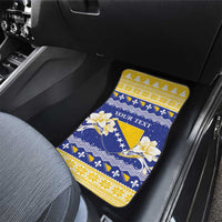 Personalized Bosnia and Herzegovina Christmas Car Mats Coat Of Arms Srecan Bozic - Wonder Print Shop