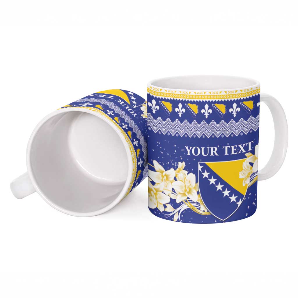 Personalized Bosnia and Herzegovina Christmas Ceramic Mug Coat Of Arms Srecan Bozic - Wonder Print Shop
