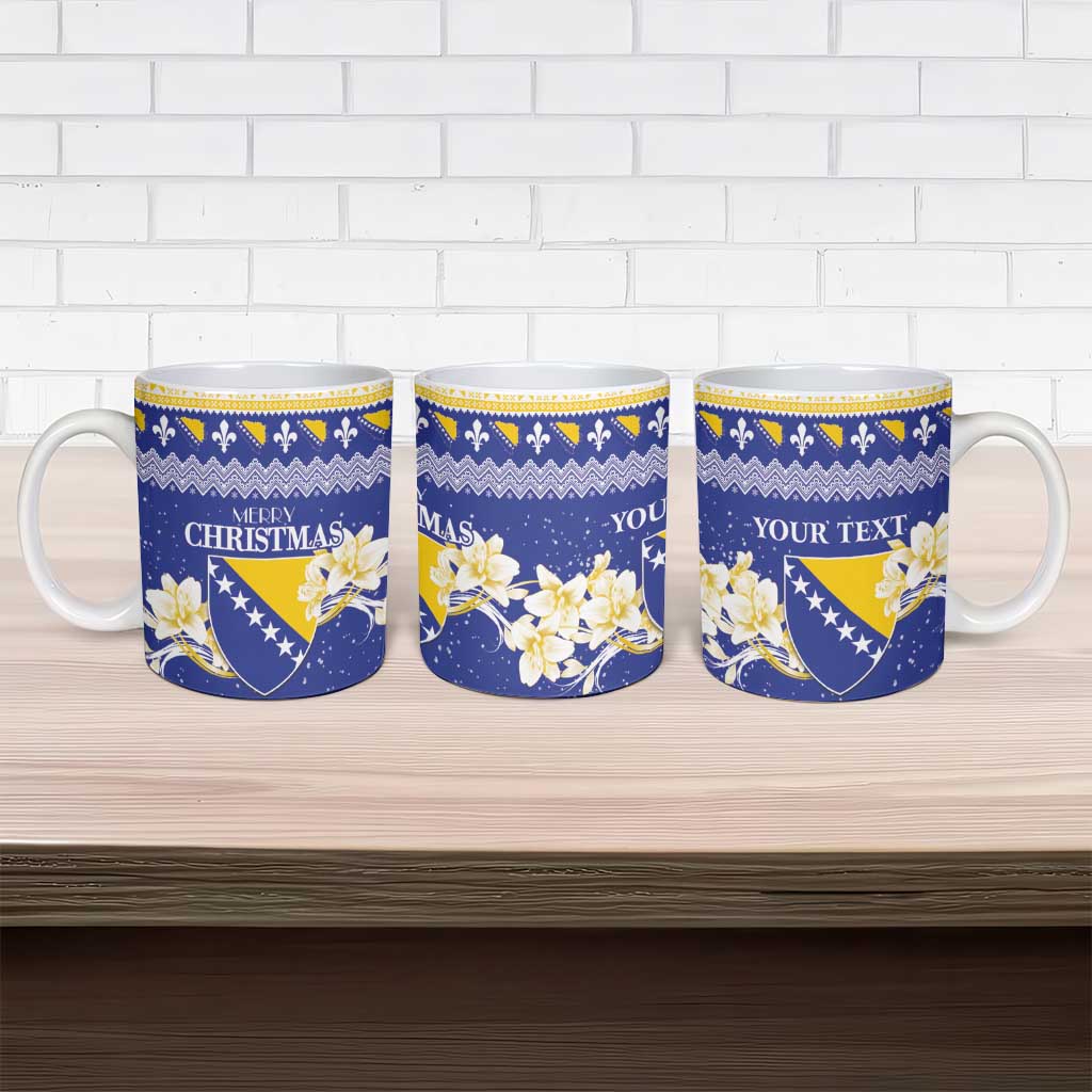 Personalized Bosnia and Herzegovina Christmas Ceramic Mug Coat Of Arms Srecan Bozic - Wonder Print Shop