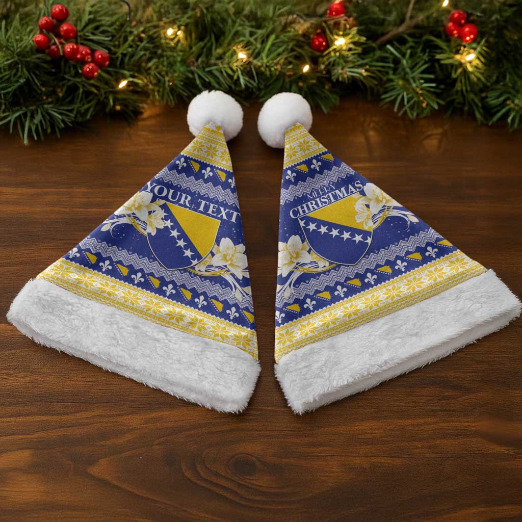 Personalized Bosnia and Herzegovina Christmas Santa Hat Coat Of Arms Srecan Bozic - Wonder Print Shop