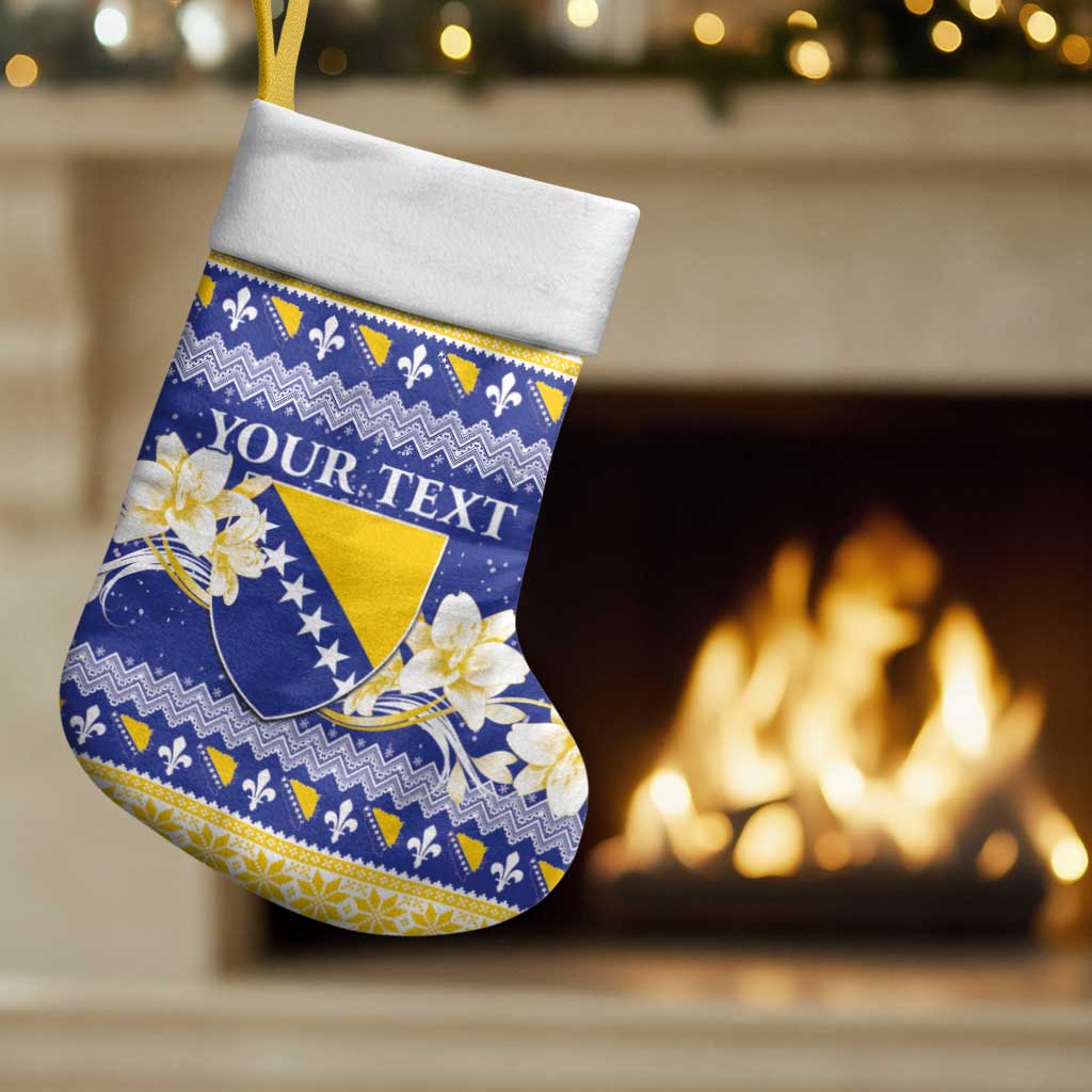 Personalized Bosnia and Herzegovina Christmas Stocking Coat Of Arms Srecan Bozic - Wonder Print Shop