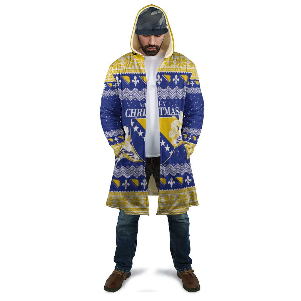 Personalized Bosnia and Herzegovina Christmas Cloak Coat Of Arms Srecan Bozic - Wonder Print Shop