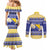 Personalized Bosnia and Herzegovina Christmas Couples Matching Mermaid Dress and Long Sleeve Button Shirt Coat Of Arms Srecan Bozic - Wonder Print Shop