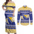 Personalized Bosnia and Herzegovina Christmas Couples Matching Off Shoulder Maxi Dress and Long Sleeve Button Shirt Coat Of Arms Srecan Bozic - Wonder Print Shop